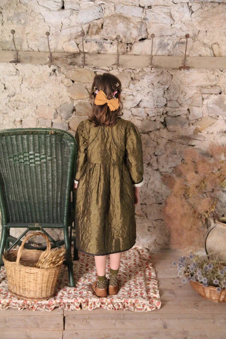 Robe manteau réversible taffetas kaki
