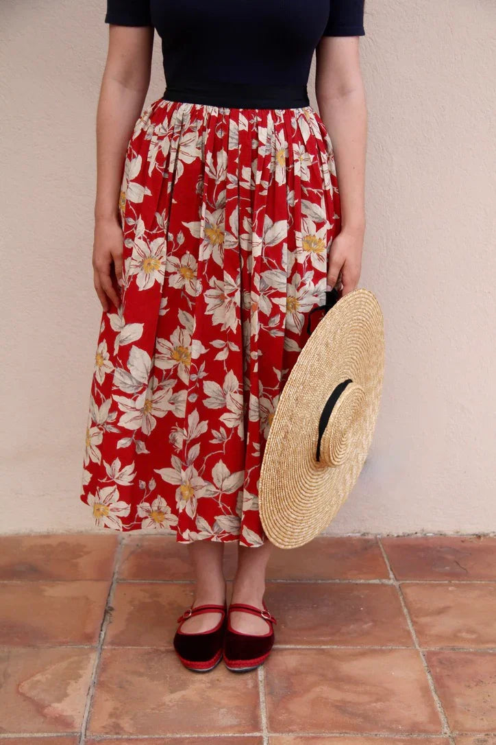 Orange Blossom skirt, Gaughin print