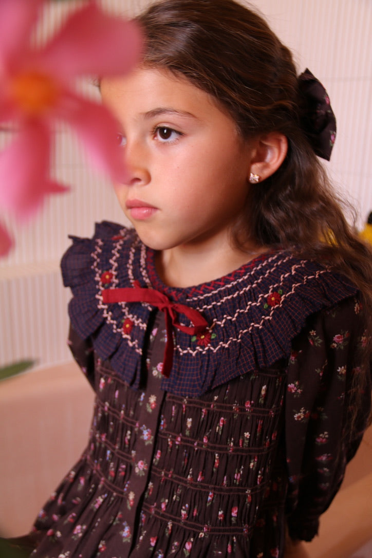 Tunique petit bouquet et sa barrette noeud