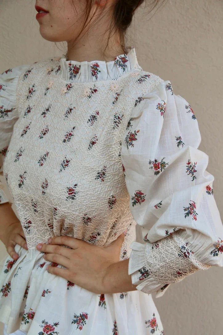 Smocked Floral Garden Blouse
