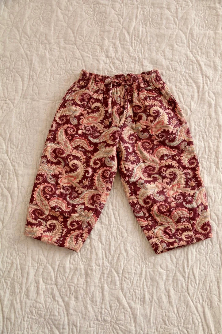 pantalon matelassé cashemere burgundy