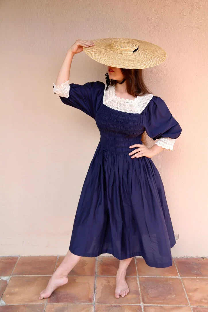 romantic navy dress