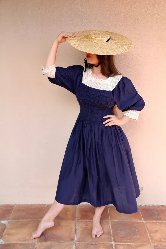 romantic navy dress