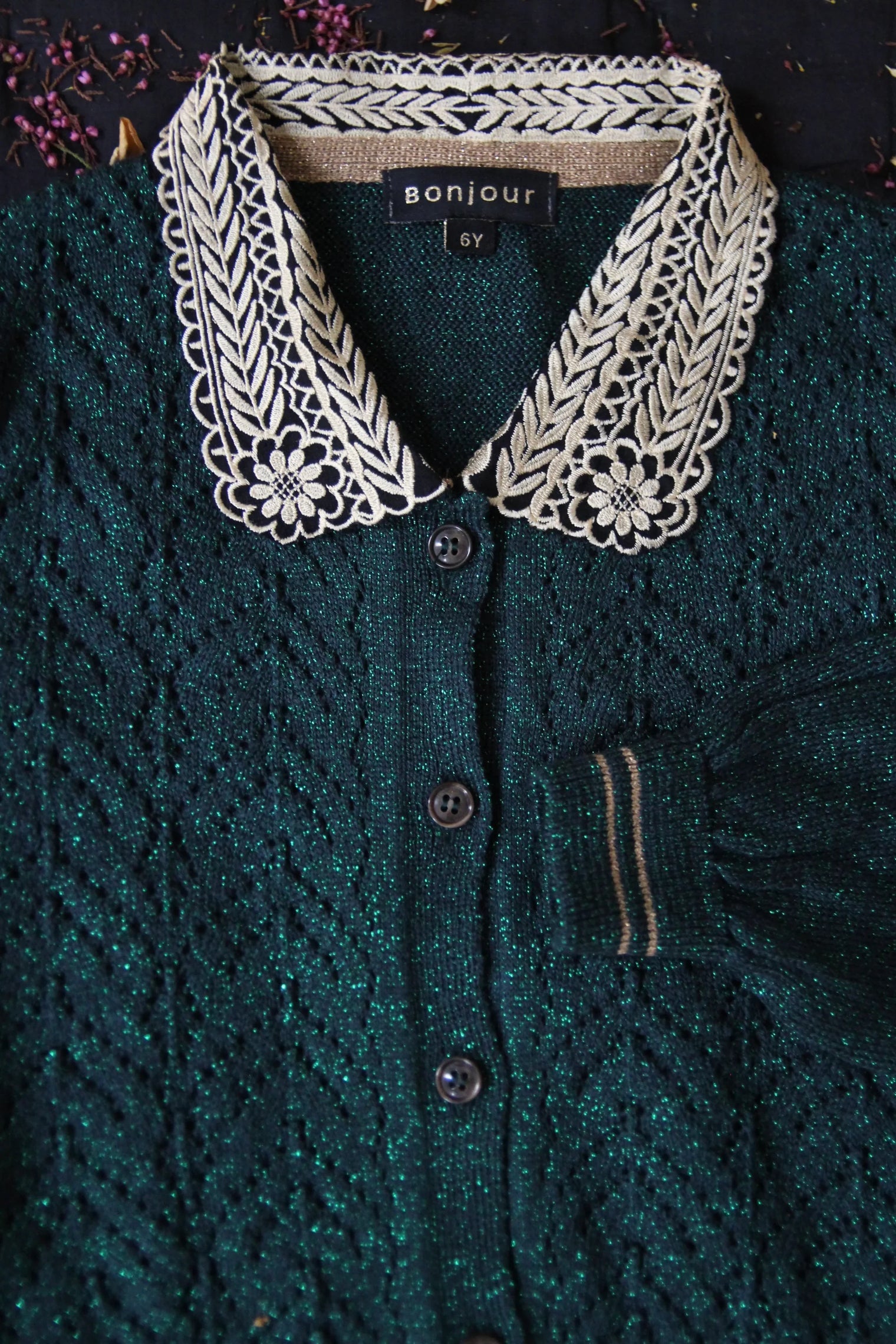 Cardigan vert paillettes