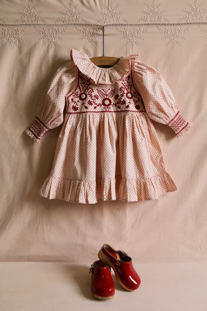 Tunic "Iris" pink polka dots