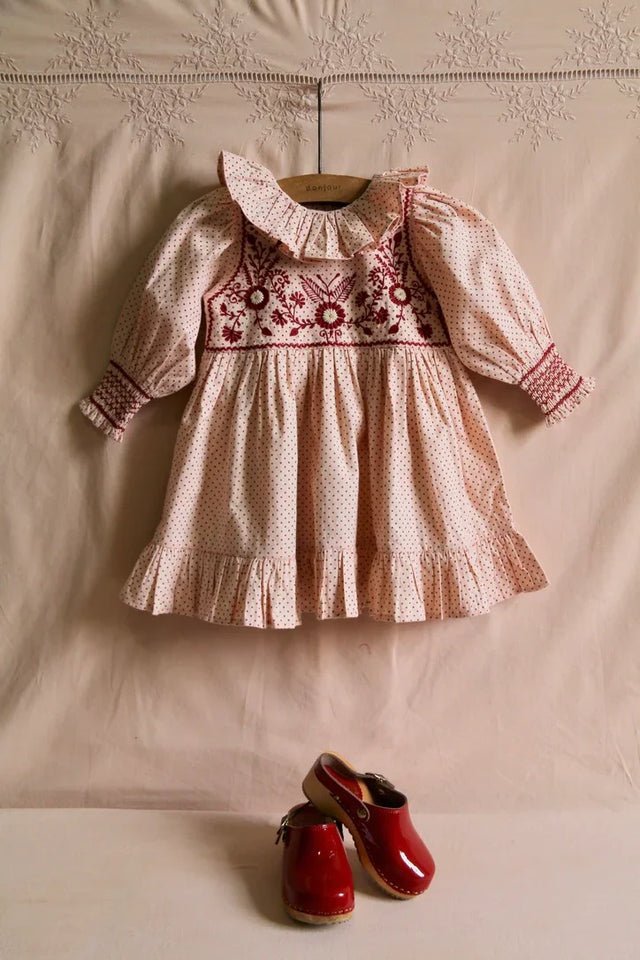 Tunic "Iris" pink polka dots