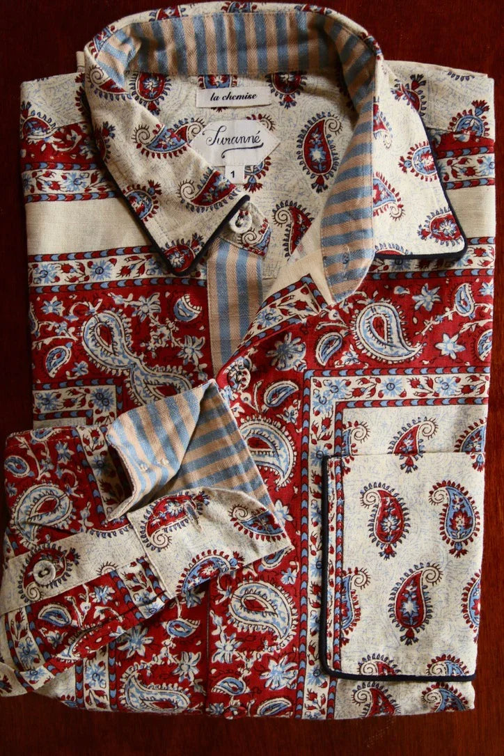 Shirt with bandana cashmere print in its matching gift box