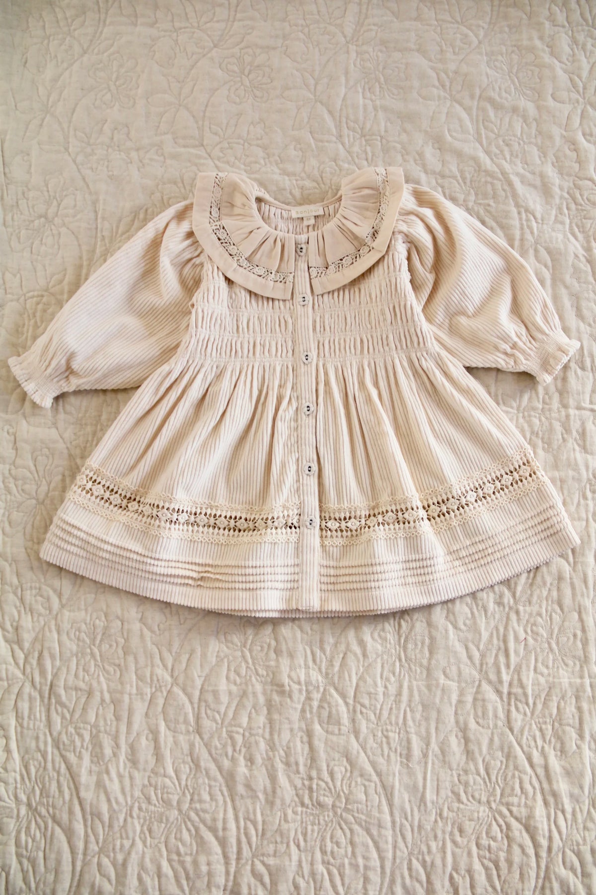Robe en velours corduroy ivoire