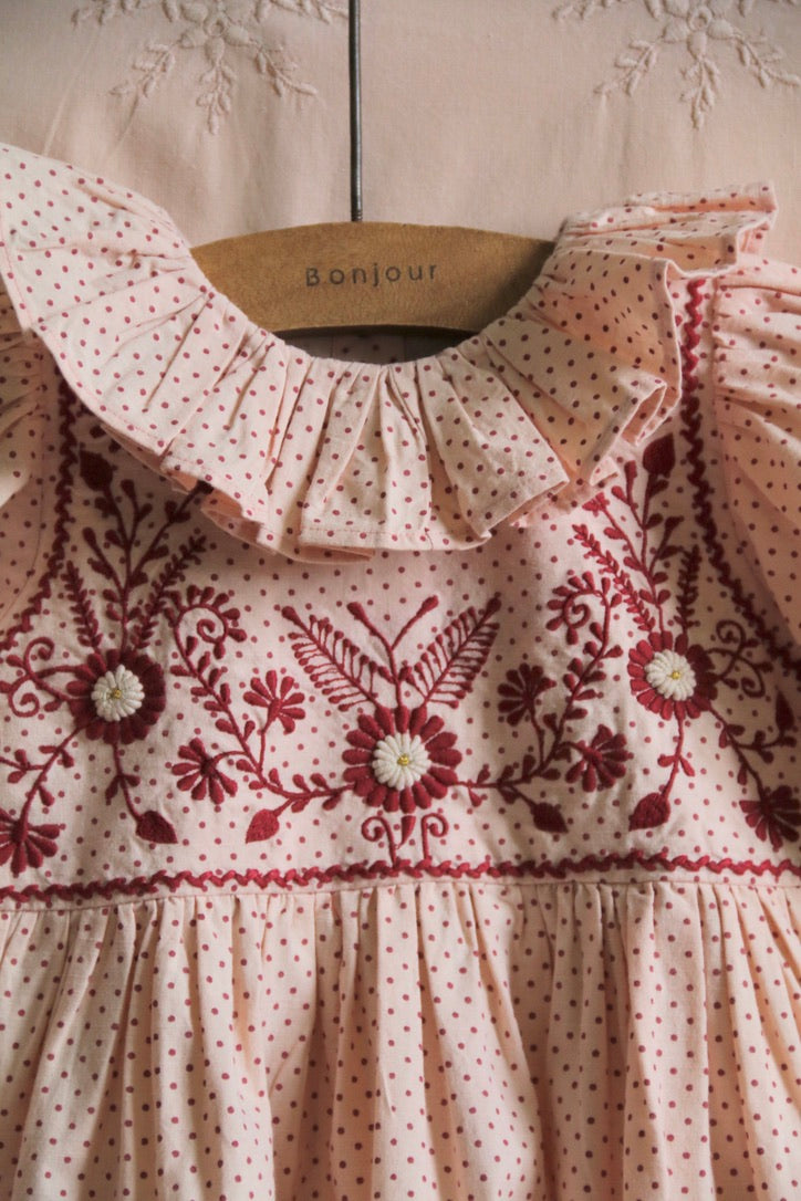 Tunic "Iris" pink polka dots