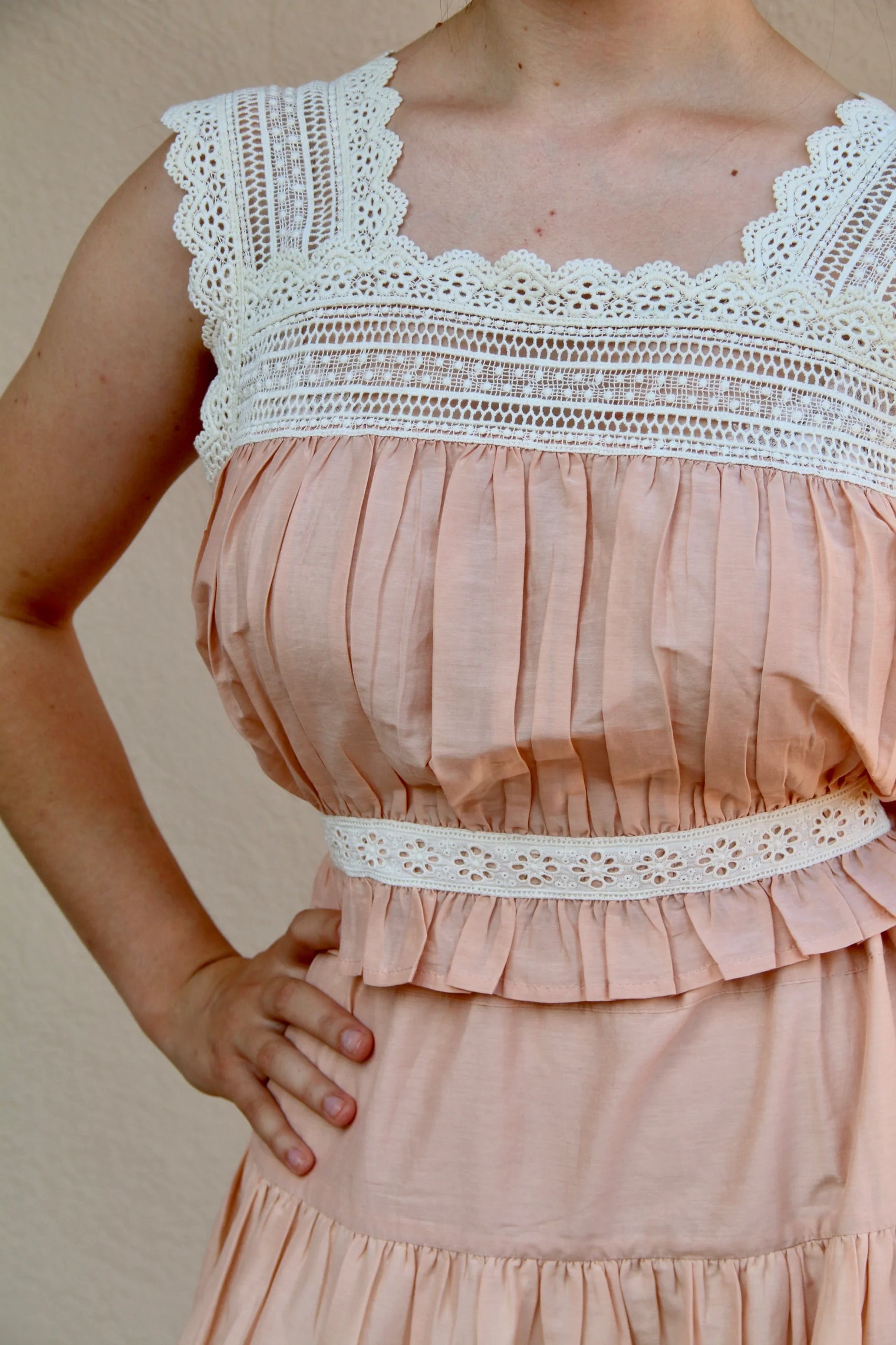 cotton-silk camisole in nude pink