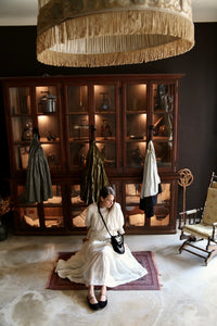 Long skirt "Anémone" ivory color