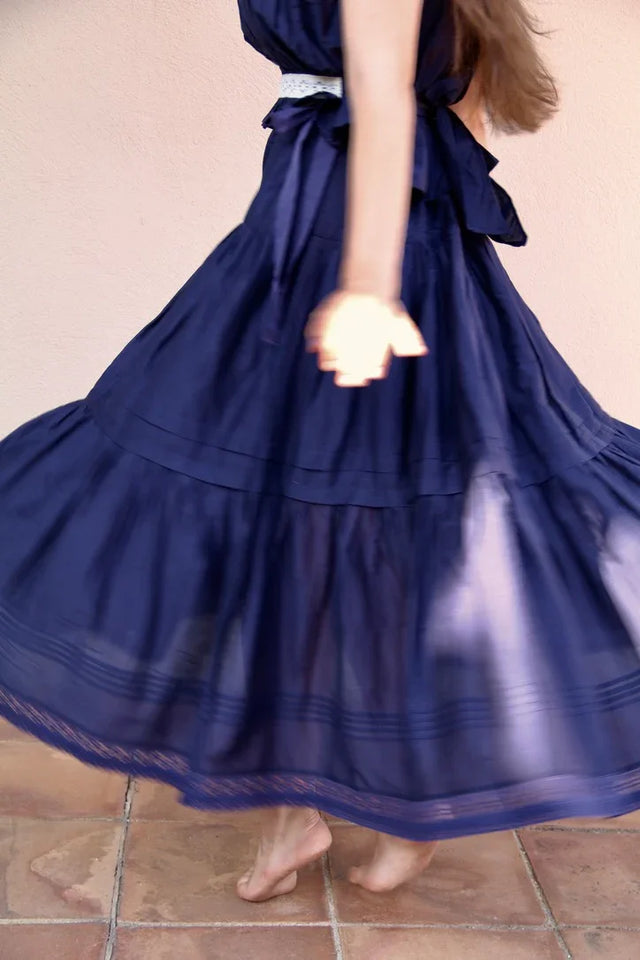 Anemone navy skirt
