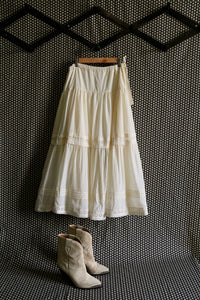 Long skirt "Anémone" ivory color
