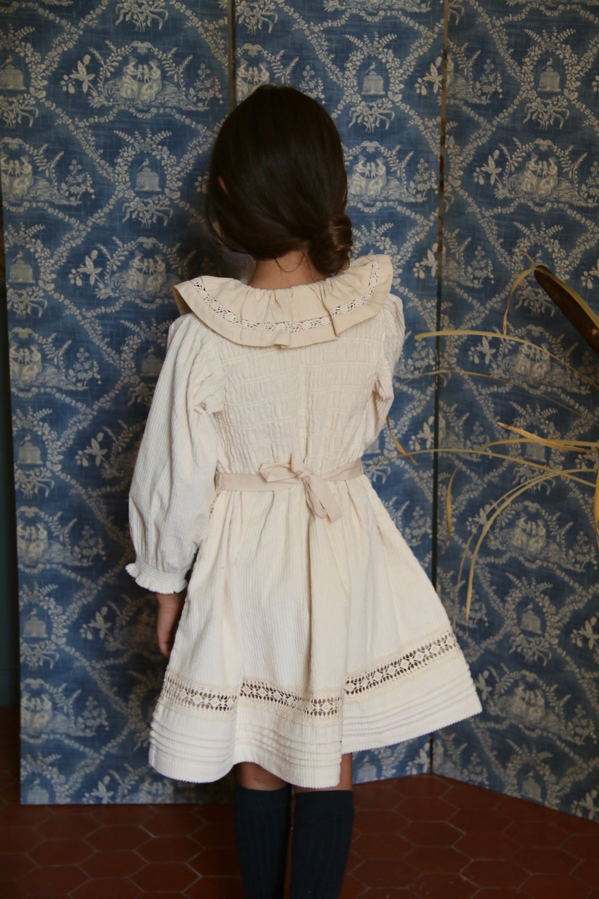 Robe en velours corduroy ivoire