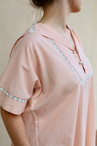 kurta dress with sailor collar nude pink