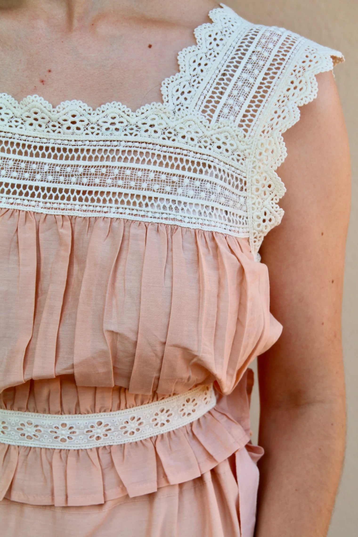 cotton-silk camisole in nude pink