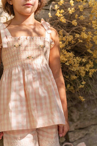 Ensemble short et top vichy rose