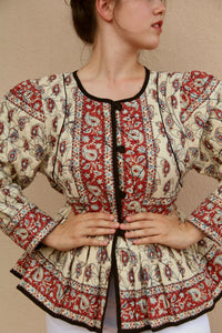 reversible quilted jacket with bandana cashmere print