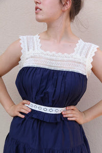 navy cotton-silk camisole