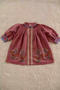 Red embroidered chambray tunic