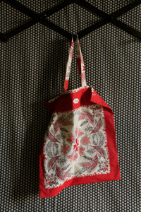 Veste matelassée réversible Burgundy Red / "bandana wheat ears" print