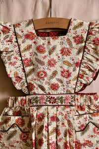 A-line printed pinafore dress