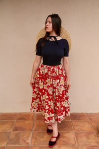 Orange Blossom skirt, Gaughin print