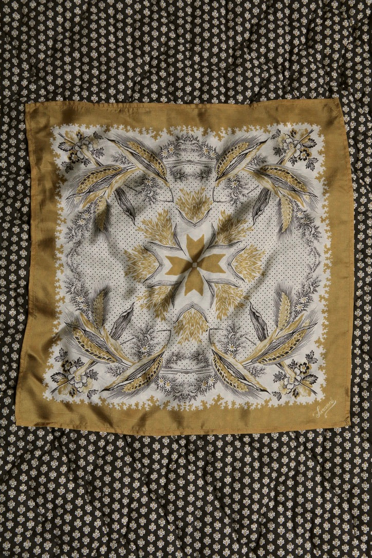 petite silk square curry wheat ears