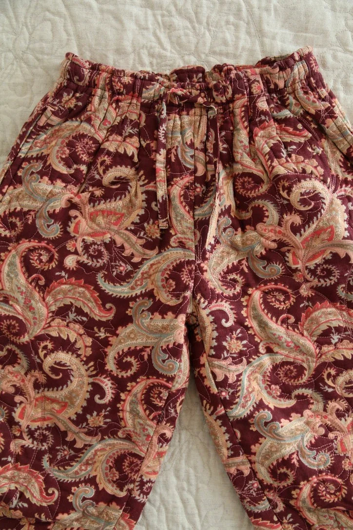 pantalon matelassé cashemere burgundy