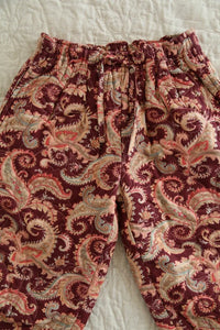 pantalon matelassé cashemere burgundy