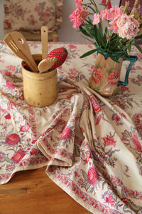 Tablecloth Vence print - organic lt canvas