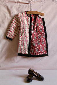 Quilted wallpaper pink coat dress and its scarf