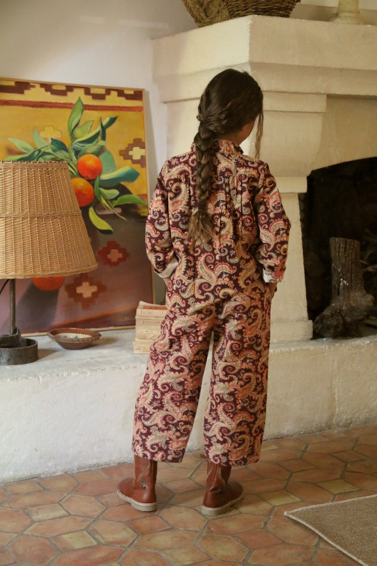 pantalon matelassé cashemere burgundy