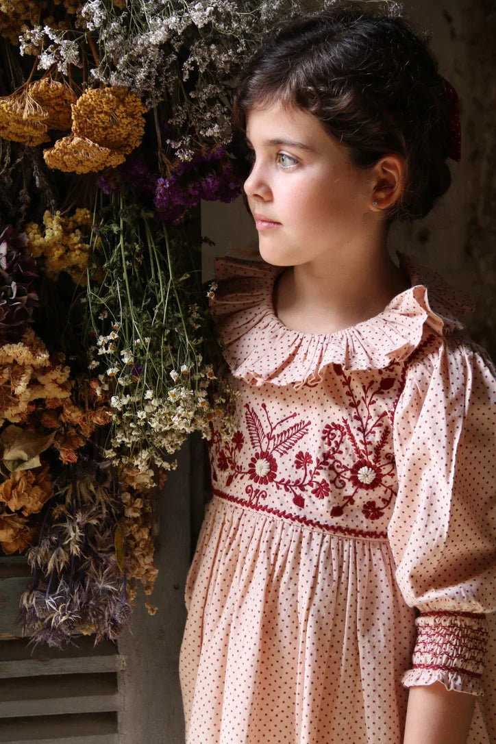 Tunic "Iris" pink polka dots