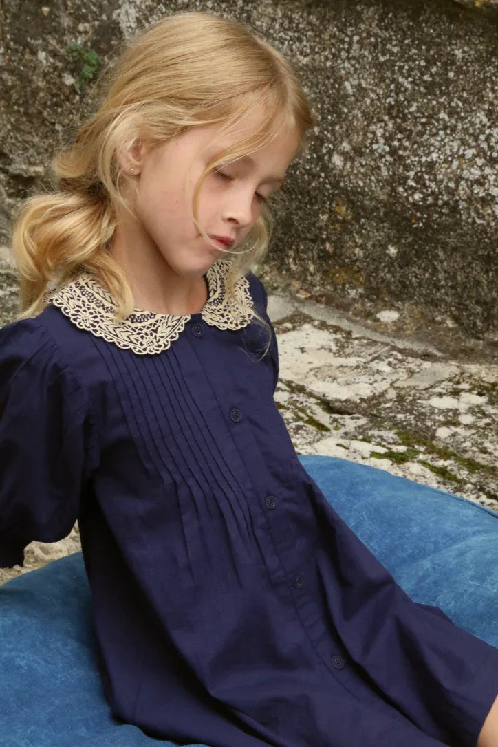 Longue blouse marine