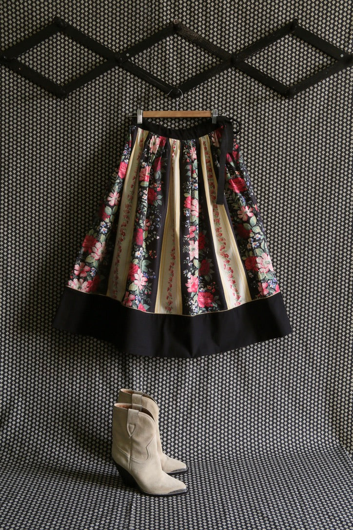 Long skirt "Fleur d'oranger" printed "les fleurs d'Arles"