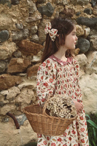 A-line printed tunic and matching bow hair clip
