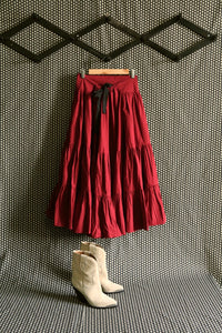 Long Marguerite Rouge burgundy skirt