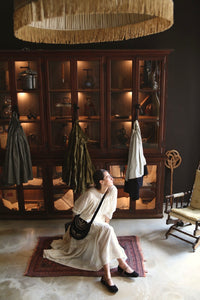 Long skirt "Anémone" ivory color
