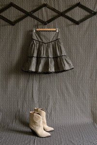 Peony skirt black Provençal print