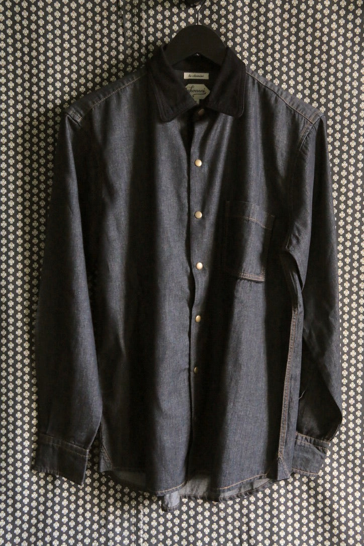 Unisex black denim shirt