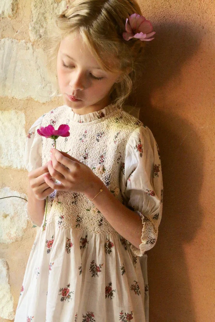Blouse à smocks garden flowers