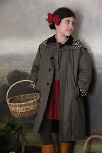 Khaki raincoat with quilted lining