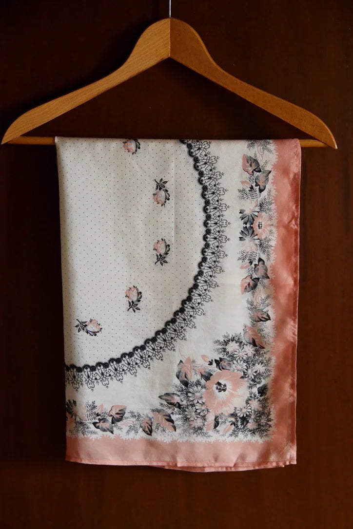 Pink poppy silk square