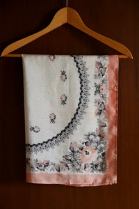 Pink poppy silk square