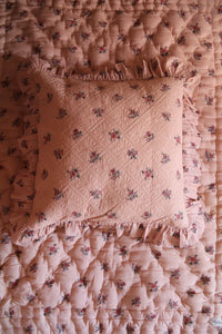 pink quilted floral garden pillowcase