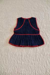 Gilet matelassé en velours cotelé marine