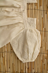 Longue blouse brodée ivoire