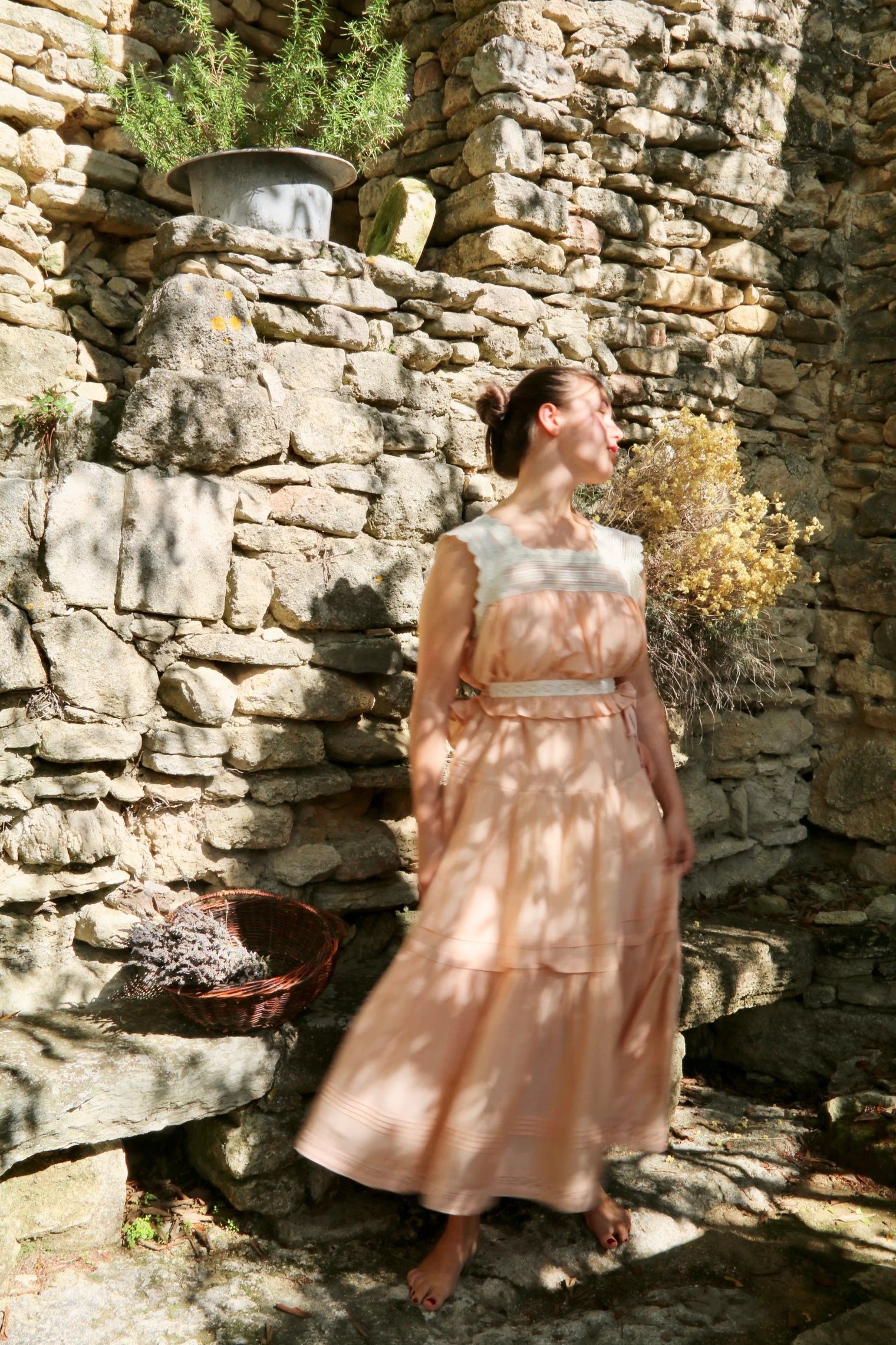 cotton-silk camisole in nude pink