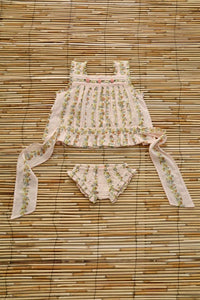 Ensemble top et culotte imprimé farandole de fleurs